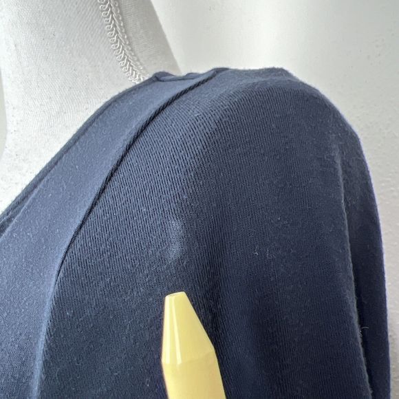 Adrienne Vittadini Dress Women Small Blue Stretch Short Sleeve Solid Casual - Picture 10 of 14